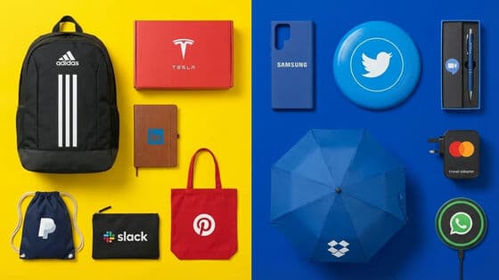 Branded corporate gifts arrangement with tech accessories