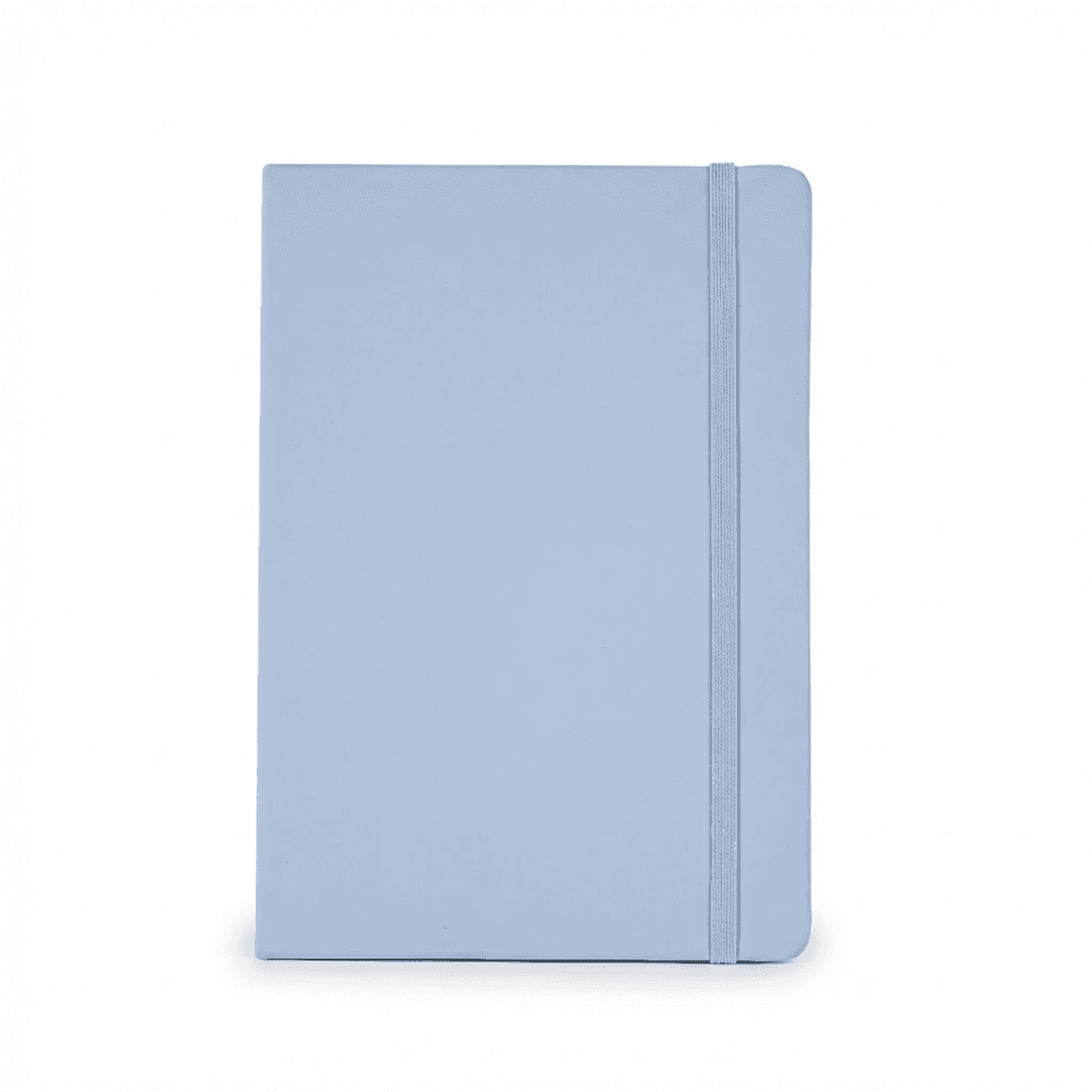 A5 Leather Notebook With Strap - SkyBlue